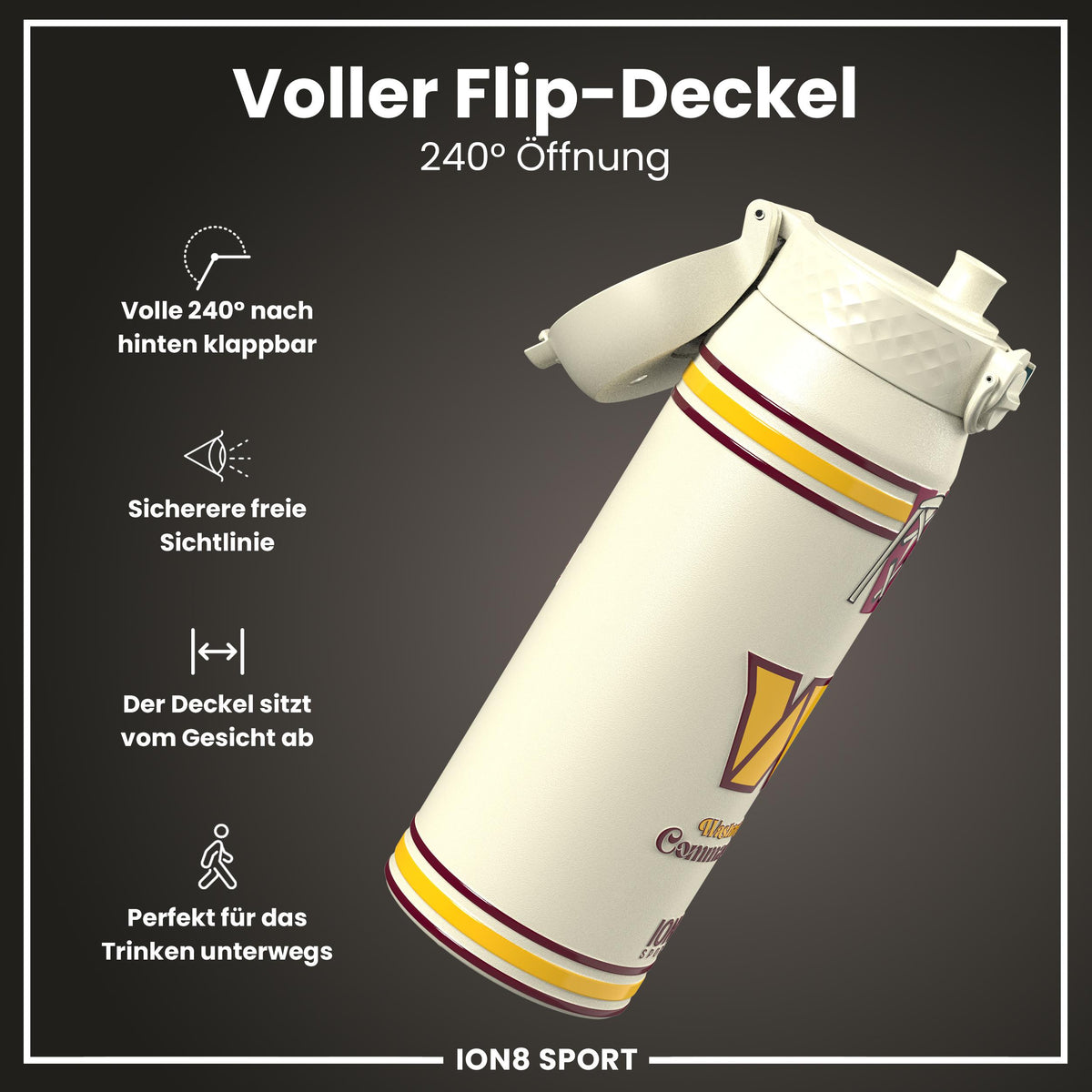 NFL x ION8, Isolierte Stahlflasche, Commanders, 750 ml
