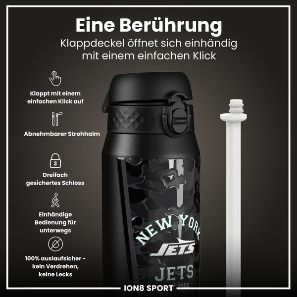 NFL x ION8, Isolierte Stahlflasche, Jets, 750 ml