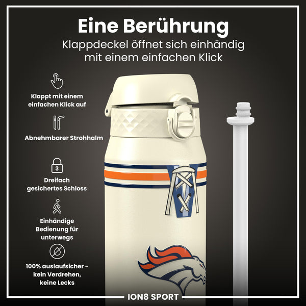 NFL x ION8, Isolierte Stahlflasche, Broncos, 750 ml