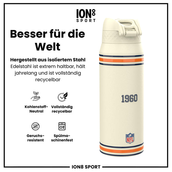 NFL x ION8, Isolierte Stahlflasche, Broncos, 750 ml