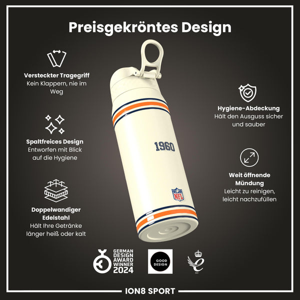 NFL x ION8, Isolierte Stahlflasche, Broncos, 750 ml