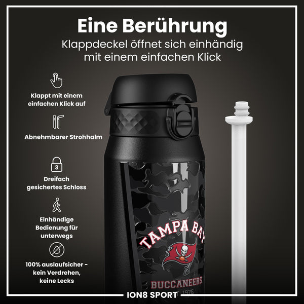 NFL x ION8, Isolierte Stahlflasche, Buccaneers, 750 ml