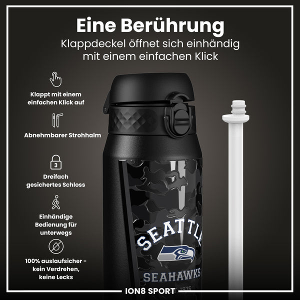 NFL x ION8, Isolierte Stahlflasche, Seahawks, 750 ml