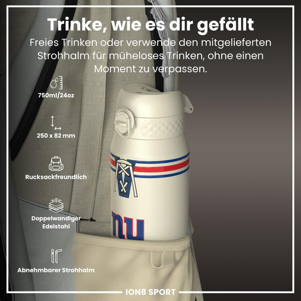NFL x ION8, Isolierte Stahlflasche, Giants, 750 ml