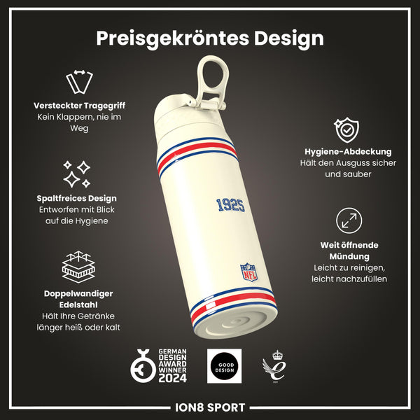 NFL x ION8, Isolierte Stahlflasche, Giants, 750 ml