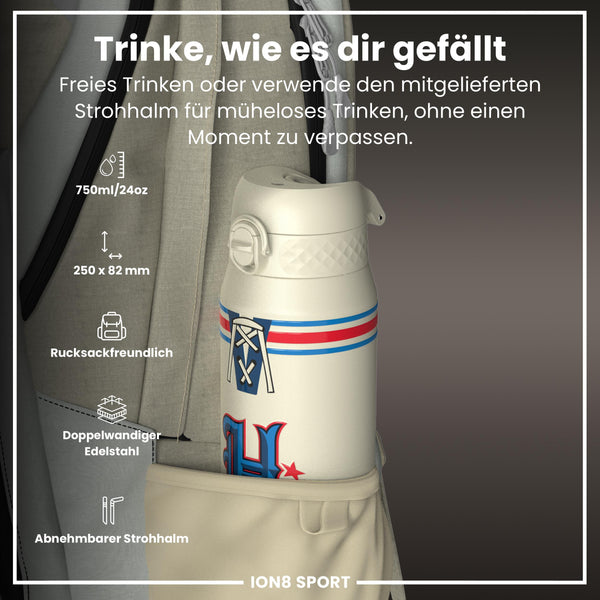 NFL x ION8, Isolierte Stahlflasche, Texans, 750 ml