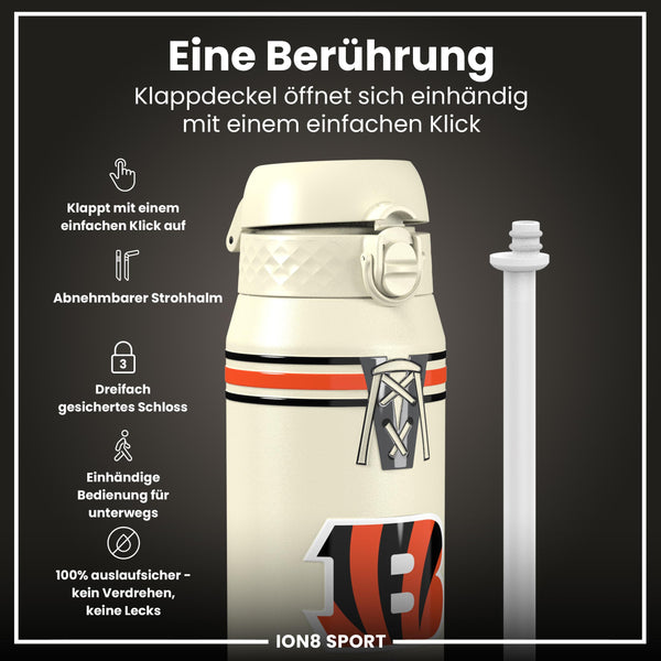 NFL x ION8, Isolierte Stahlflasche, Bengals, 750 ml