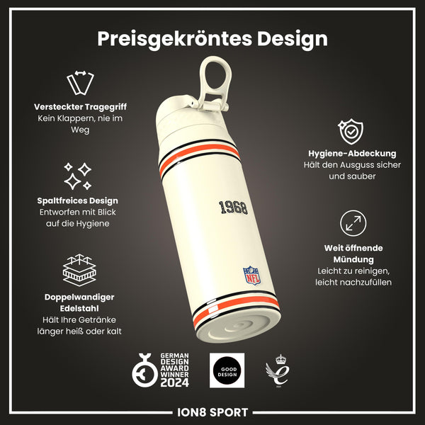 NFL x ION8, Isolierte Stahlflasche, Bengals, 750 ml