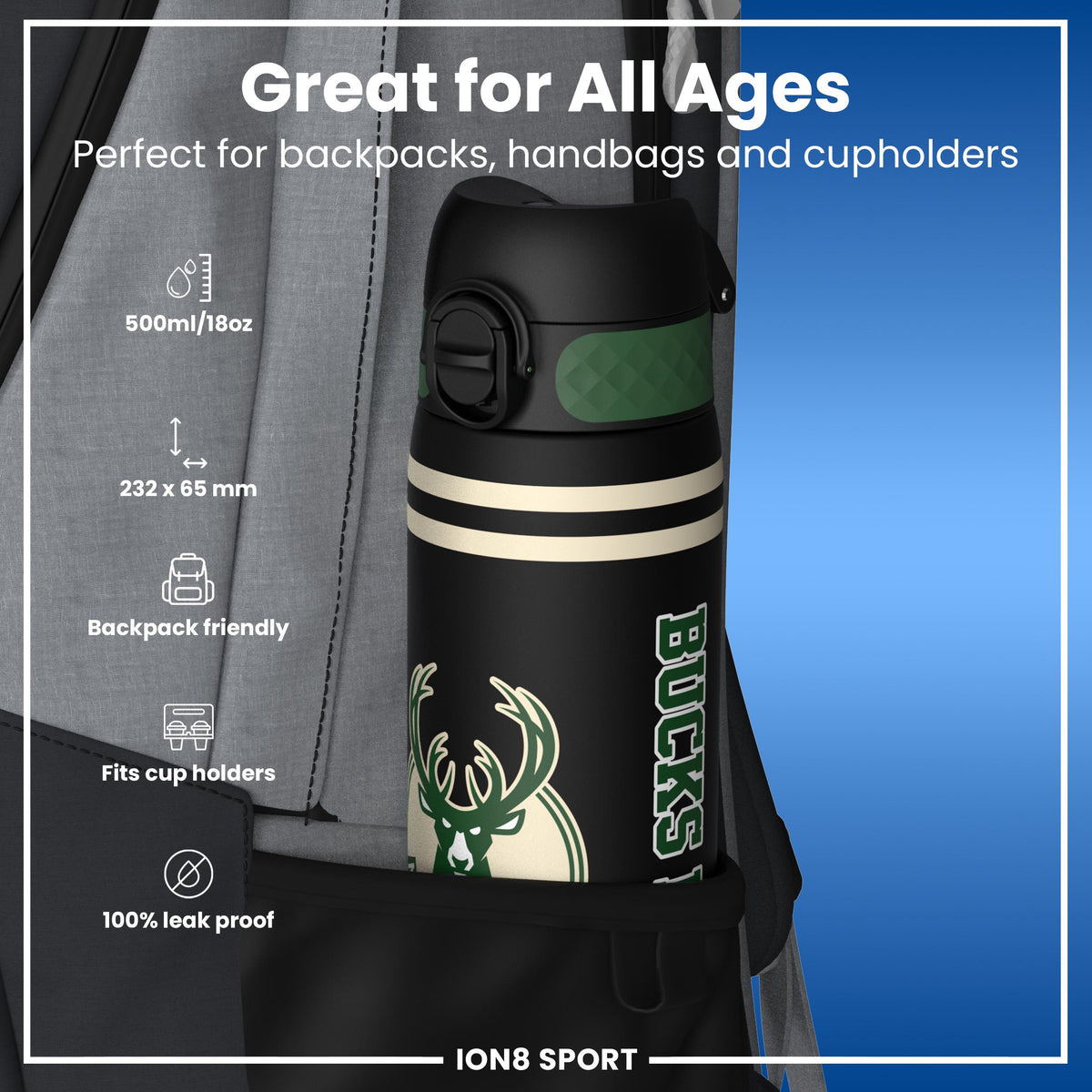 NBA x ION8, Recyclon, Milwaukee Bucks, 500 ml