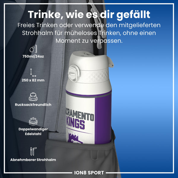 NBA x ION8, Isolierte Edelstahl, Sacramento Kings, 750 ml