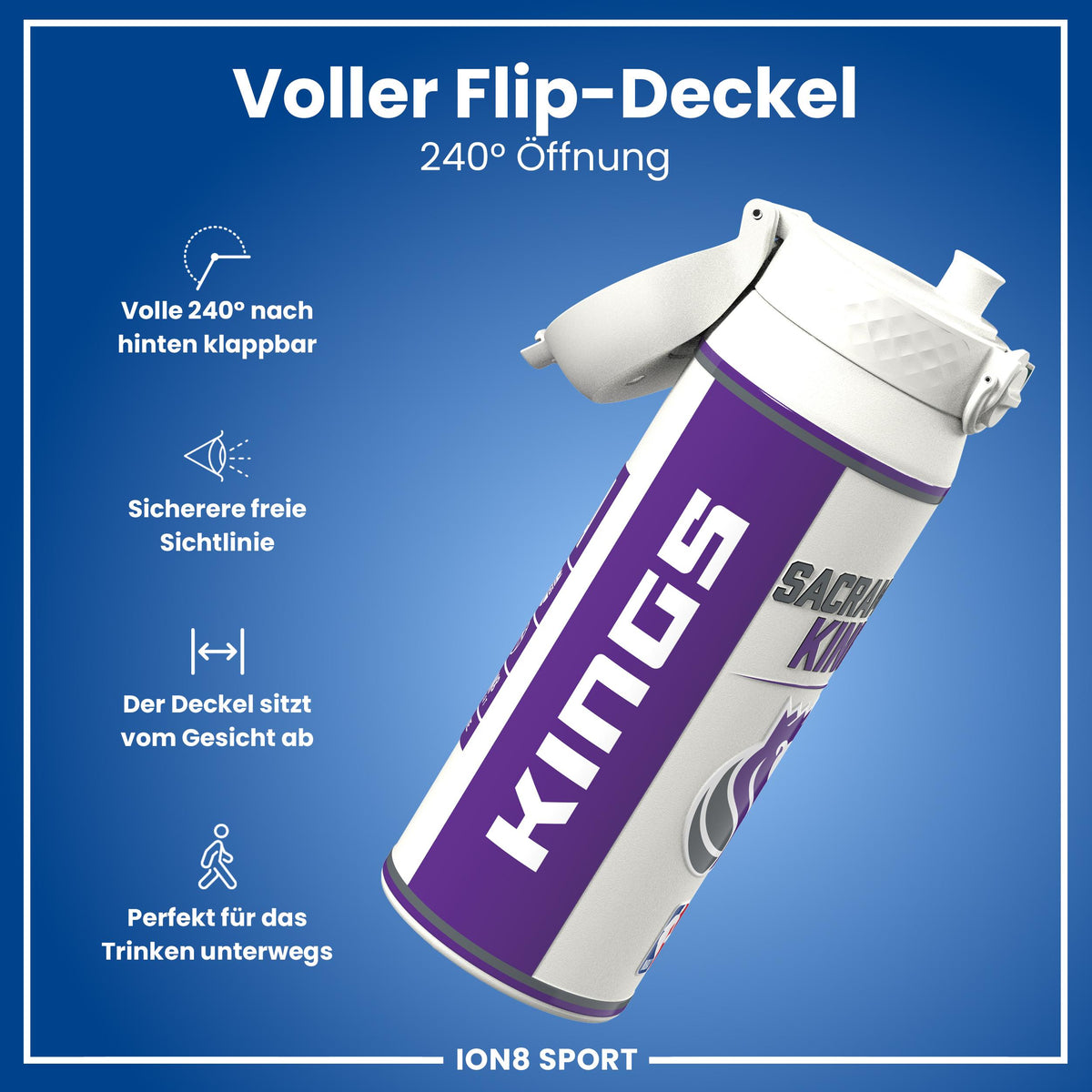 NBA x ION8, Isolierte Edelstahl, Sacramento Kings, 750 ml