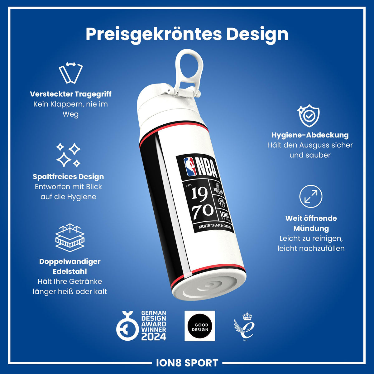 NBA x ION8, Isolierte Edelstahl, Portland Trailblazers, 750 ml