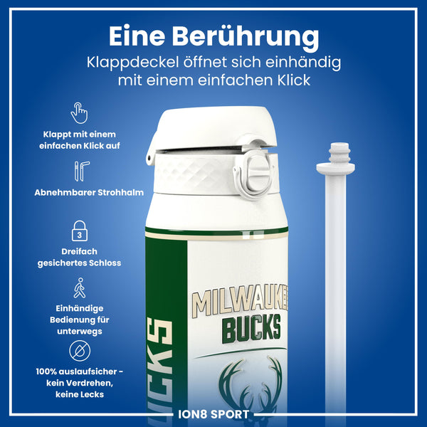 NBA x ION8, Isolierte Edelstahl, Milwaukee Bucks, 750 ml