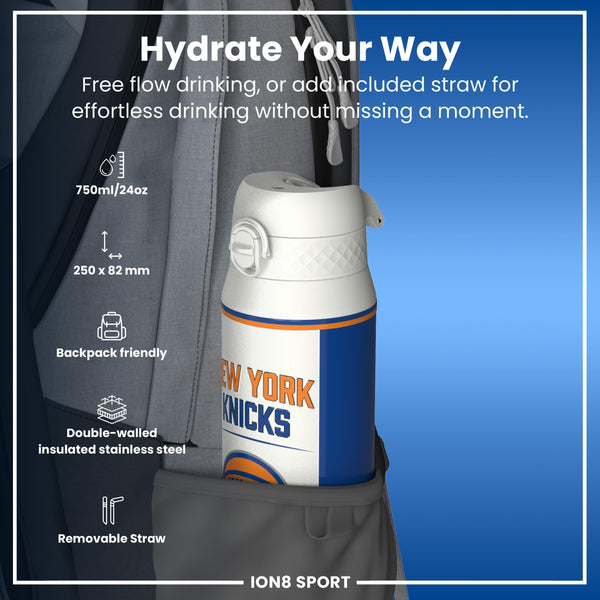 NBA x ION8, Isolierte Stahlflasche, NY Knicks, 750 ml