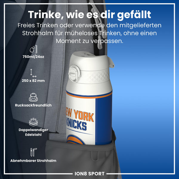 NBA x ION8, Isolierte Edelstahl, NY Knicks, 750 ml