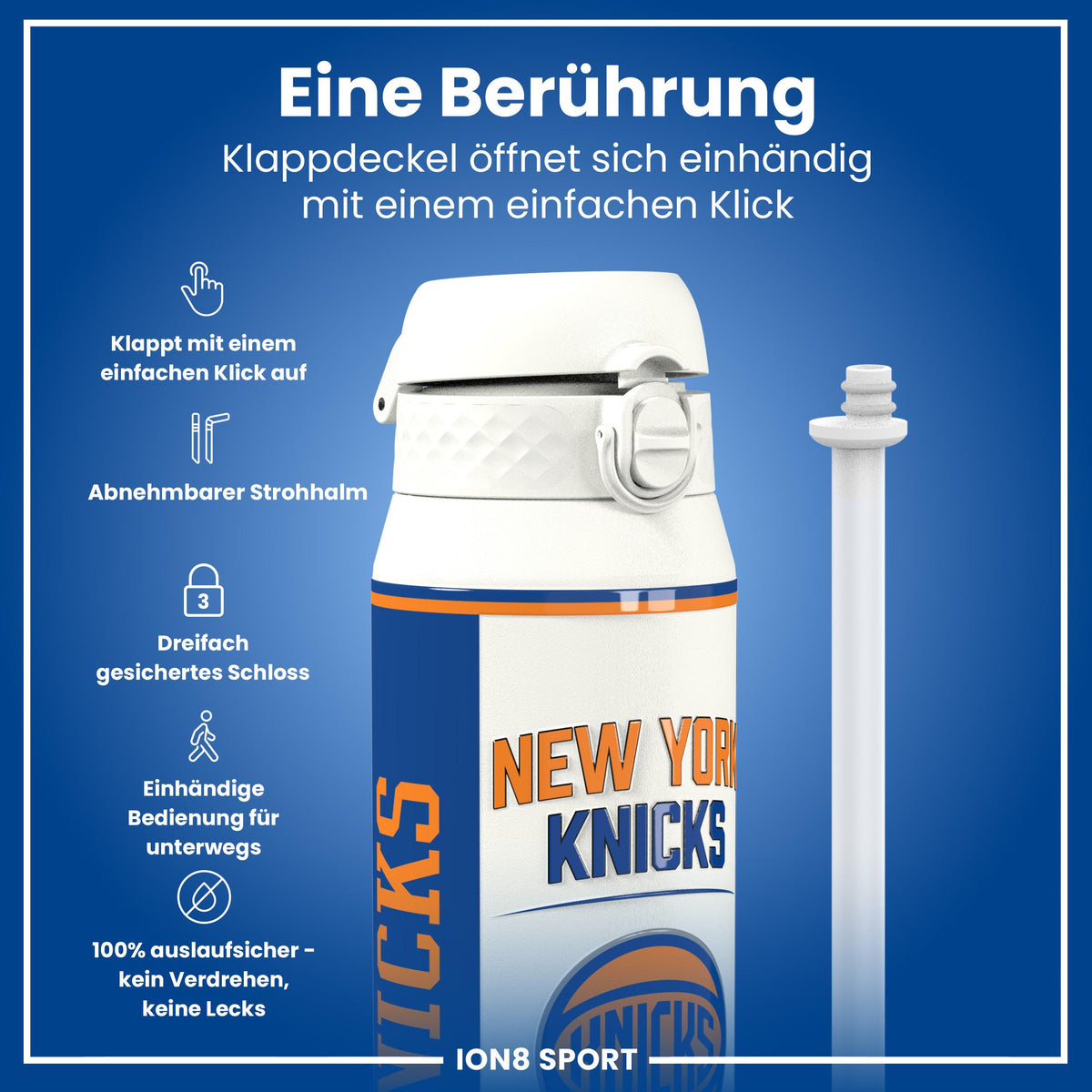 NBA x ION8, Isolierte Edelstahl, NY Knicks, 750 ml