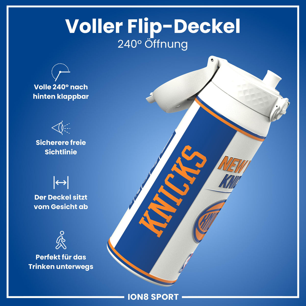 NBA x ION8, Isolierte Edelstahl, NY Knicks, 750 ml