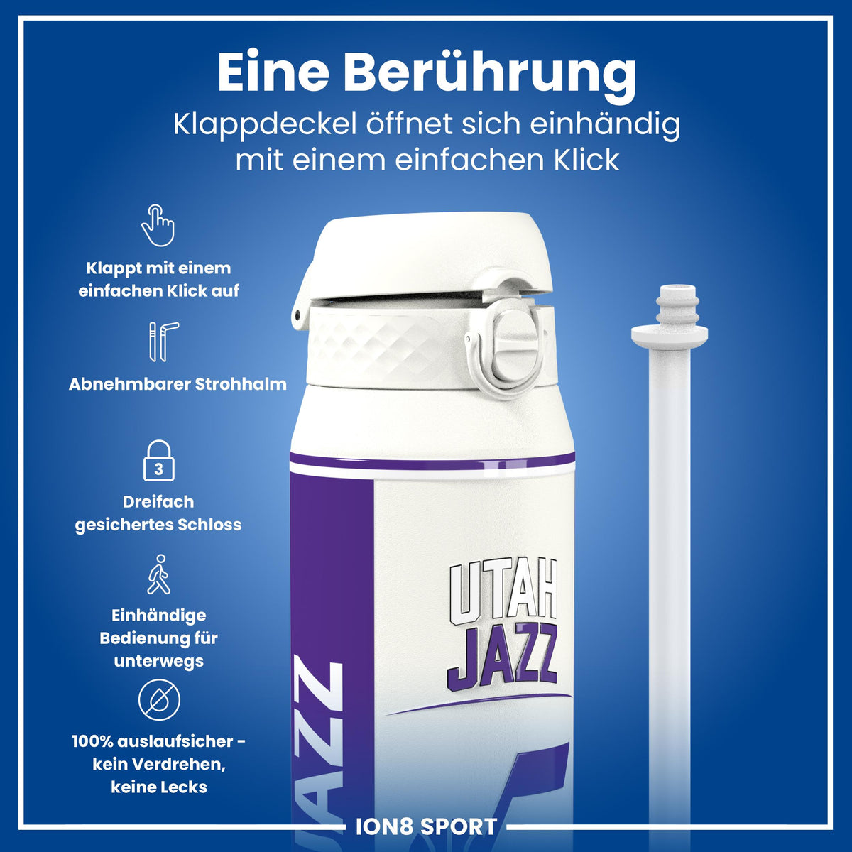NBA x ION8, Isolierte Edelstahl, Utah Jazz, 750 ml