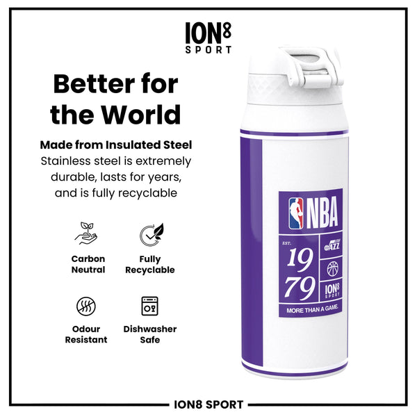 NBA x ION8, Isolierte Stahlflasche, Utah Jazz, 750 ml