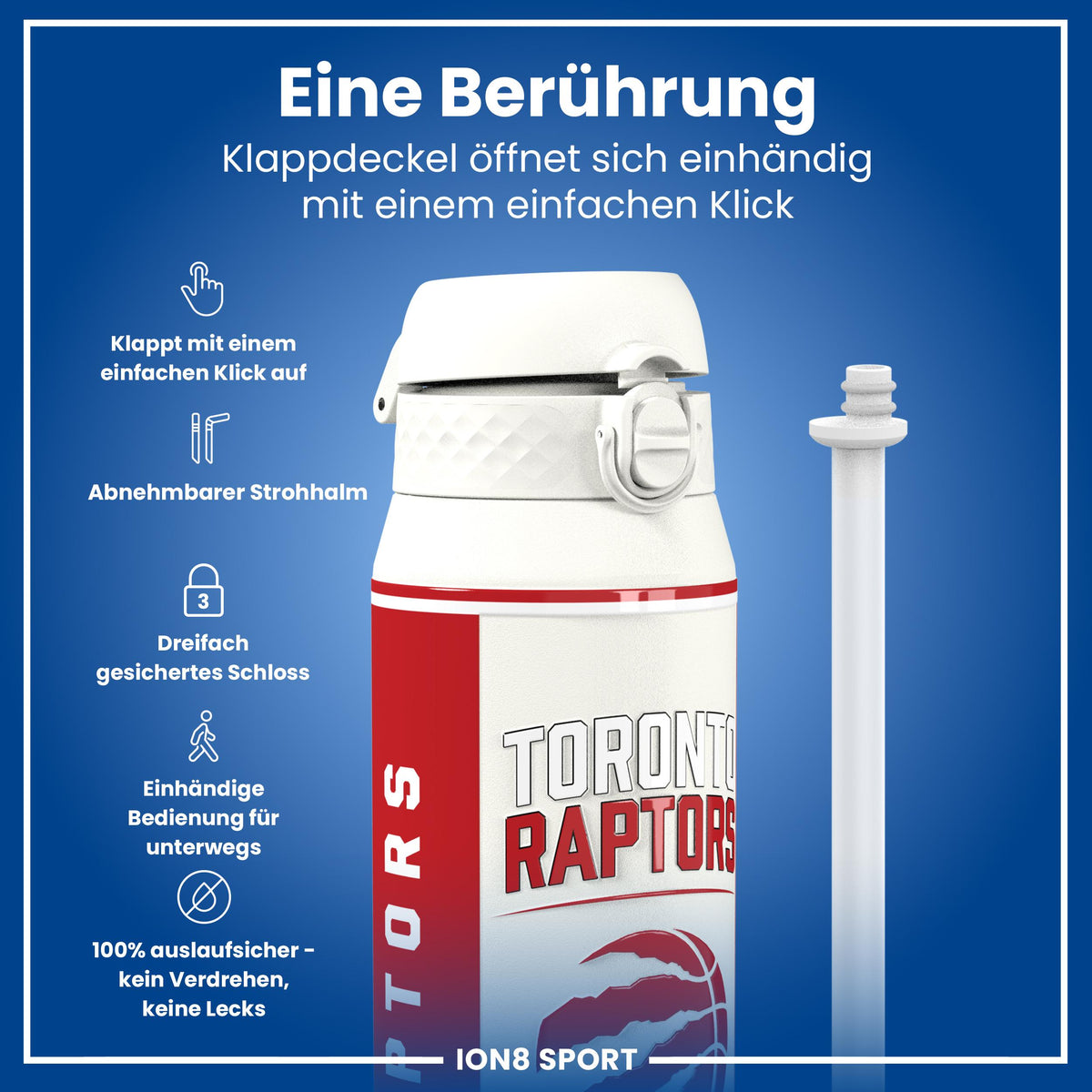 NBA x ION8, Isolierte Edelstahl, Toronto Raptors, 750 ml