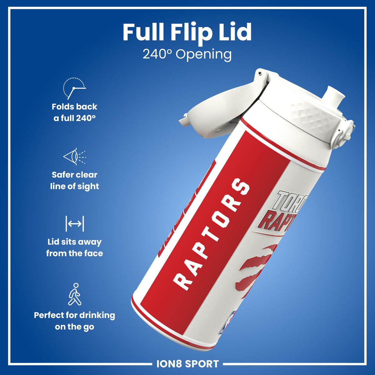 NBA x ION8, Isolierte Stahlflasche, Toronto Raptors, 750 ml