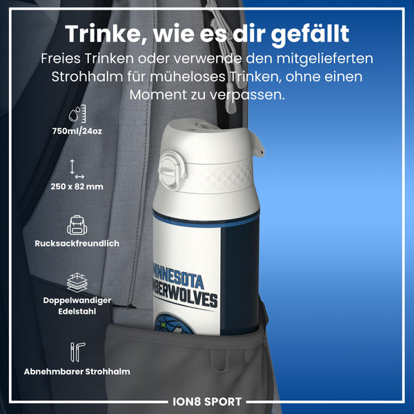 NBA x ION8, Isolierte Edelstahl, MN Timberwolves, 750 ml
