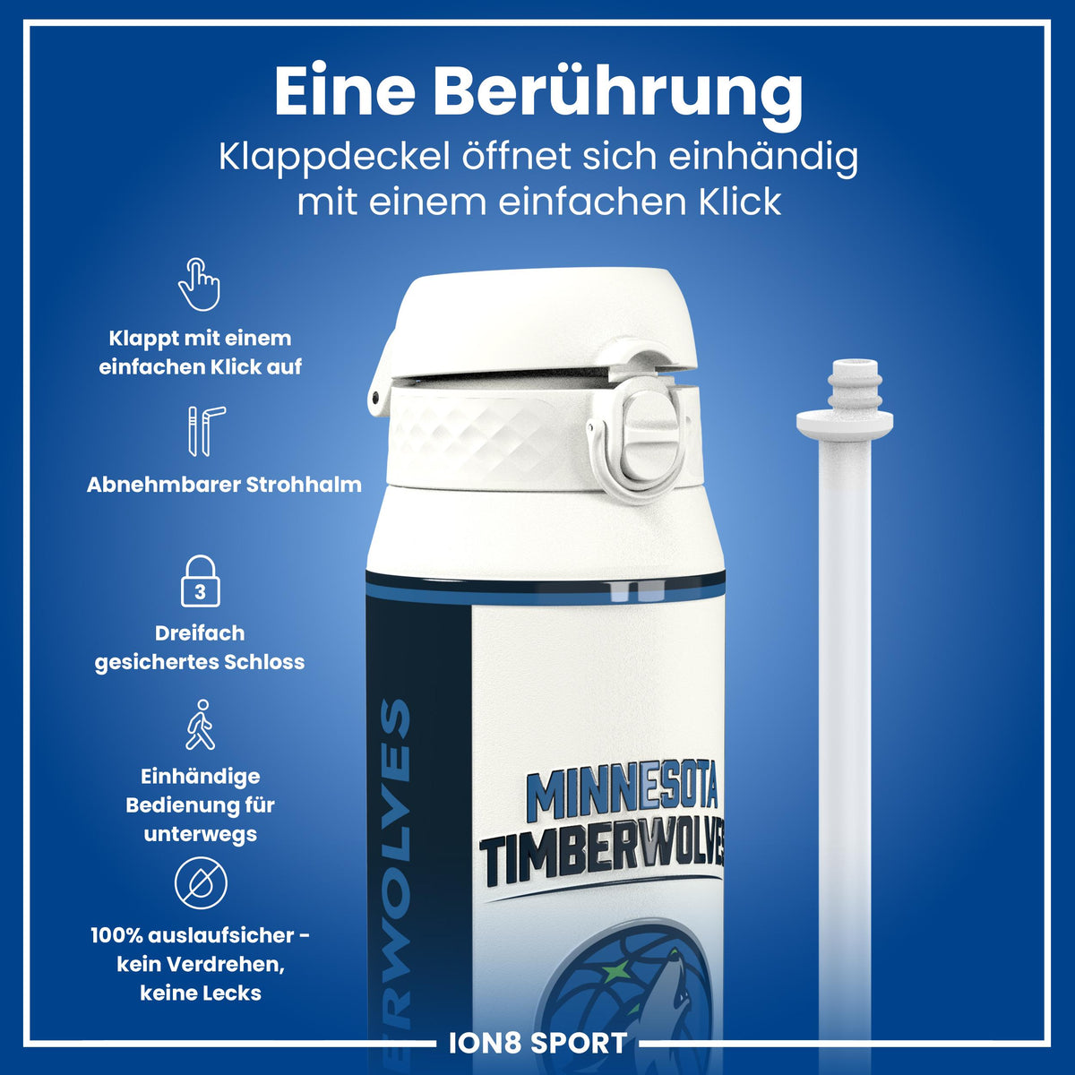 NBA x ION8, Isolierte Edelstahl, MN Timberwolves, 750 ml