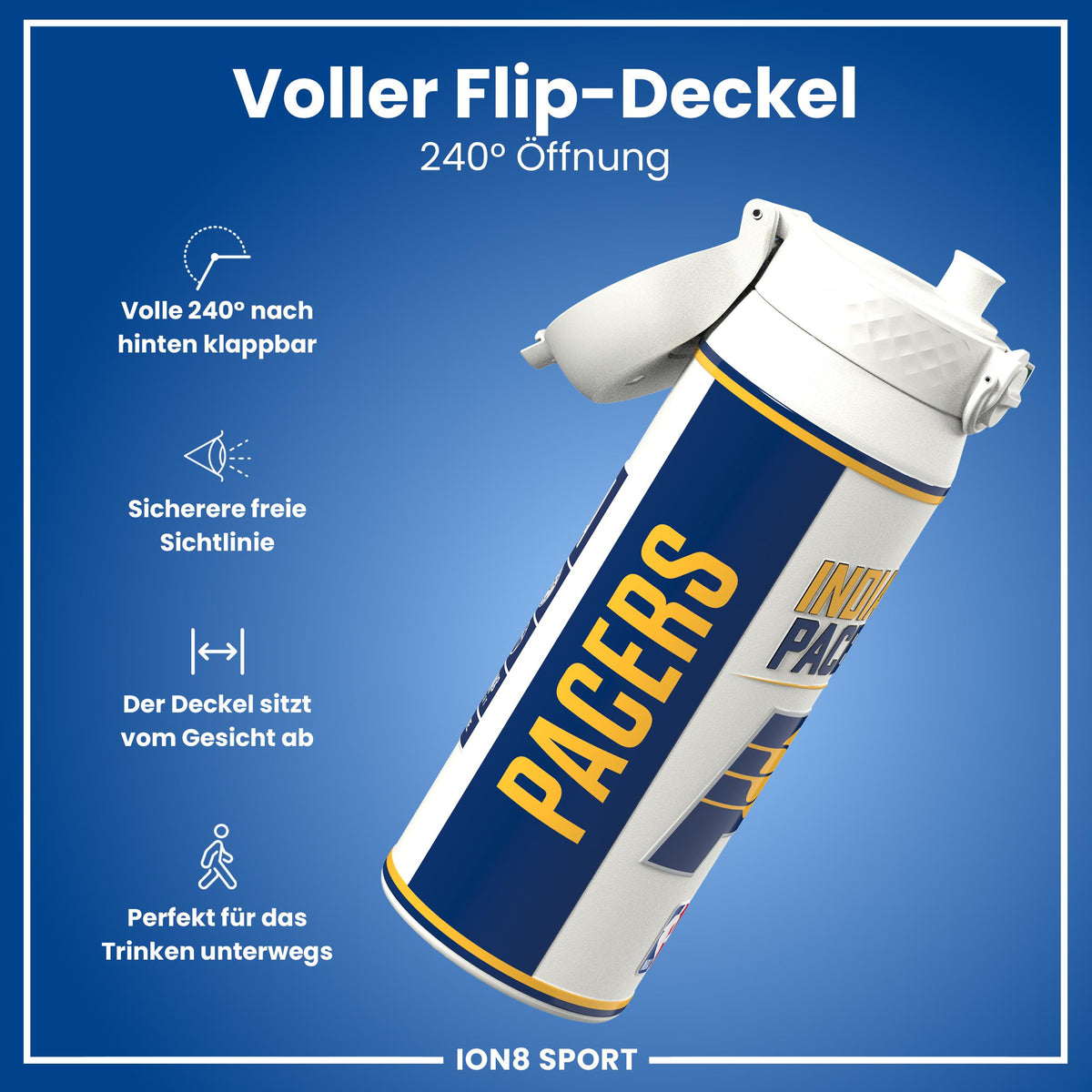 NBA x ION8, Isolierte Edelstahl, Indiana Pacers, 750 ml