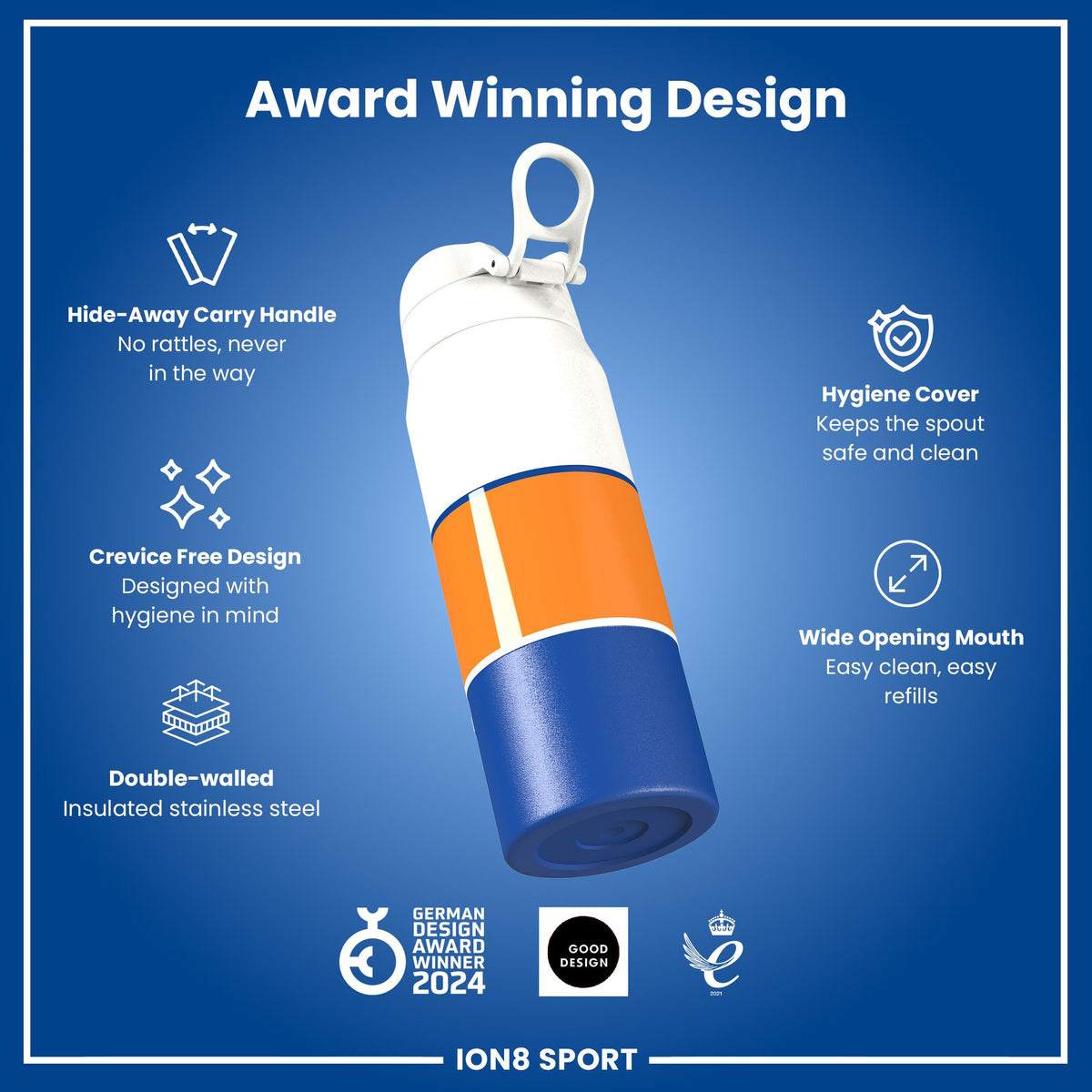 NBA x ION8, Isolierte Stahlflasche, NY Knicks, 750 ml