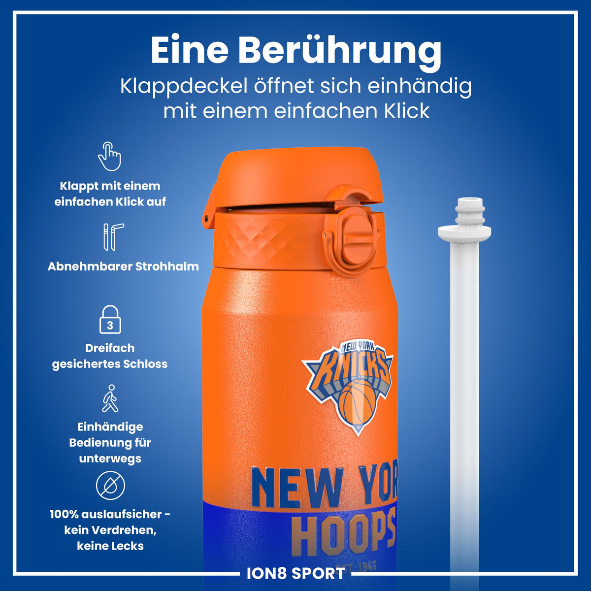 NBA x ION8, Isolierte Edelstahl, NY Knicks, 750 ml