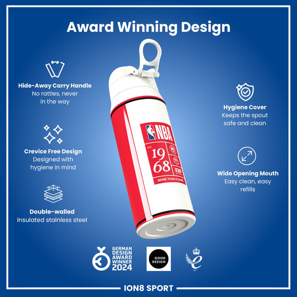 NBA x ION8, Isolierte Stahlflasche, Atlanta Hawks, 750 ml