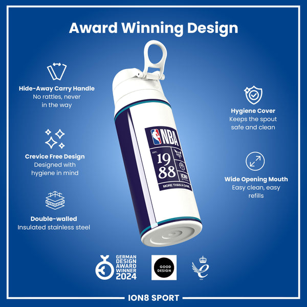 NBA x ION8, Isolierte Stahlflasche, Charlotte Hornets, 750 ml