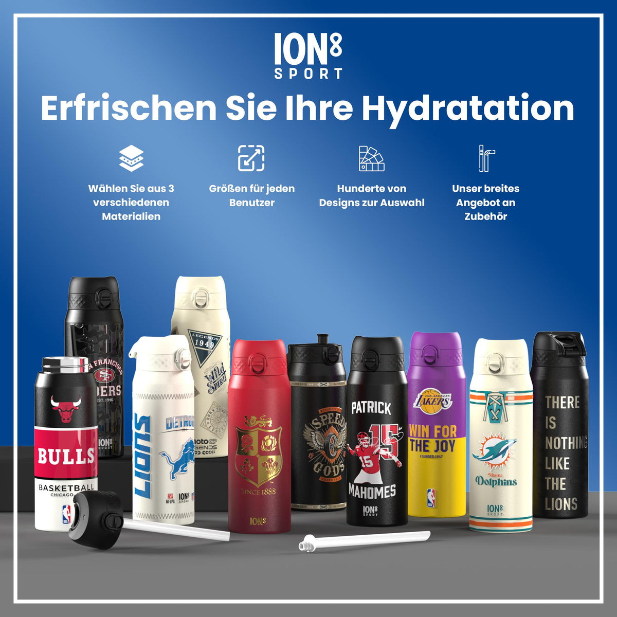 NBA x ION8, Isolierte Edelstahl, Charlotte Hornets, 750 ml