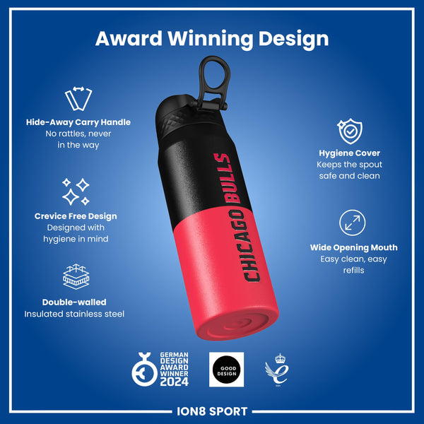 NBA x ION8, Isolierte Stahlflasche, Chicago Bulls, 750 ml