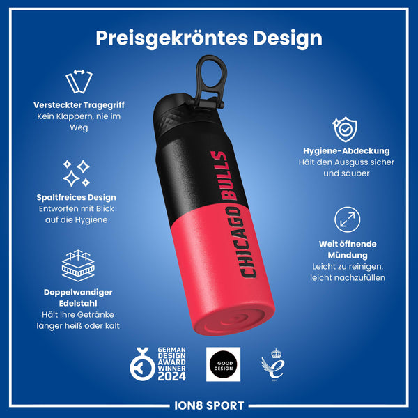 NBA x ION8, Isolierte Edelstahl, Chicago Bulls, 750 ml