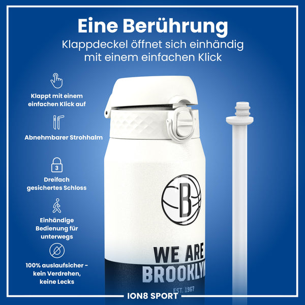 NBA x ION8, Isolierte Edelstahl, Brooklyn Nets, 750 ml