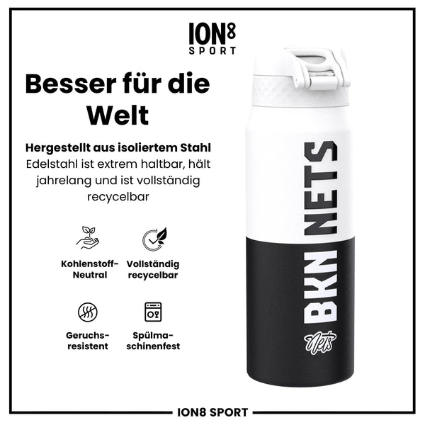 NBA x ION8, Isolierte Edelstahl, Brooklyn Nets, 750 ml