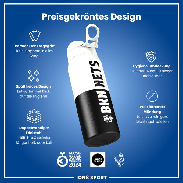 NBA x ION8, Isolierte Edelstahl, Brooklyn Nets, 750 ml