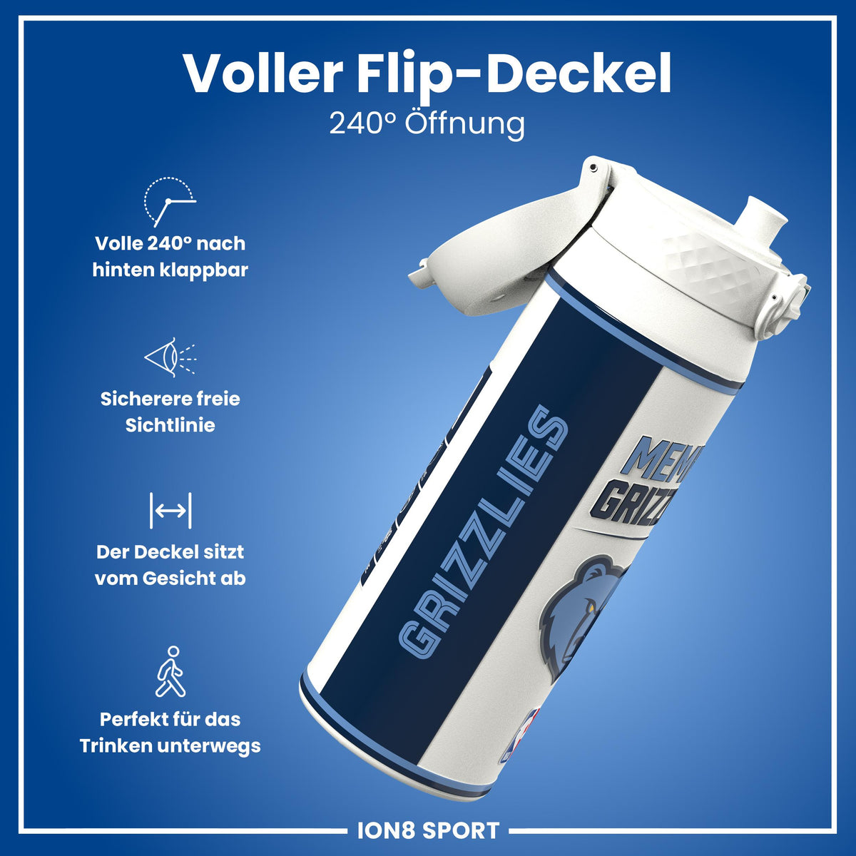 NBA x ION8, Isolierte Edelstahl, Memphis Grizzlies, 750 ml