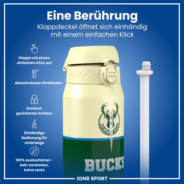 NBA x ION8, Isolierte Edelstahl, Milwaukee Bucks, 750 ml