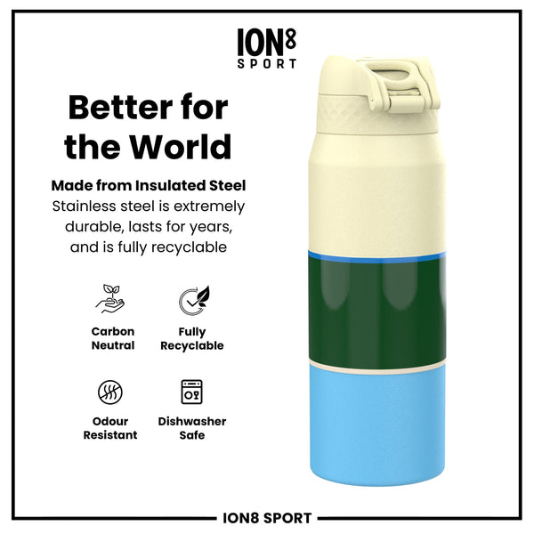 NBA x ION8, Isolierte Stahlflasche, Milwaukee Bucks, 750 ml