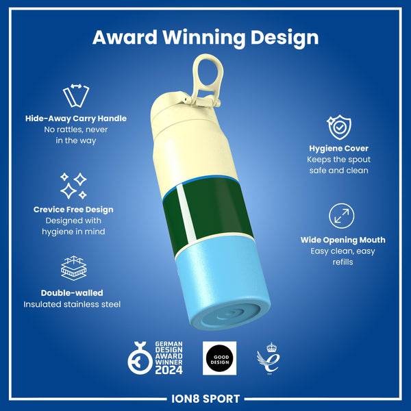 NBA x ION8, Isolierte Stahlflasche, Milwaukee Bucks, 750 ml