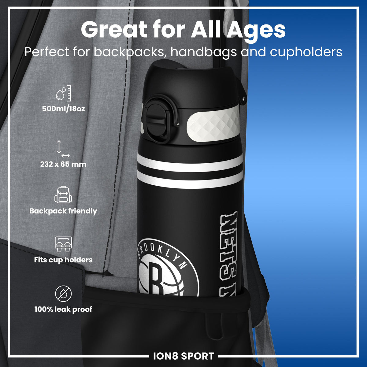 NBA x ION8, Recyclon, Brooklyn Nets, 500 ml