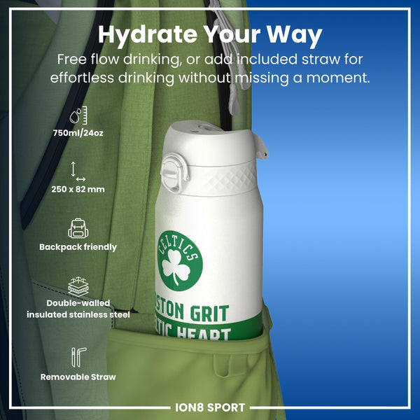 NBA x ION8, Isolierte Stahlflasche, Boston Celtics, 750 ml