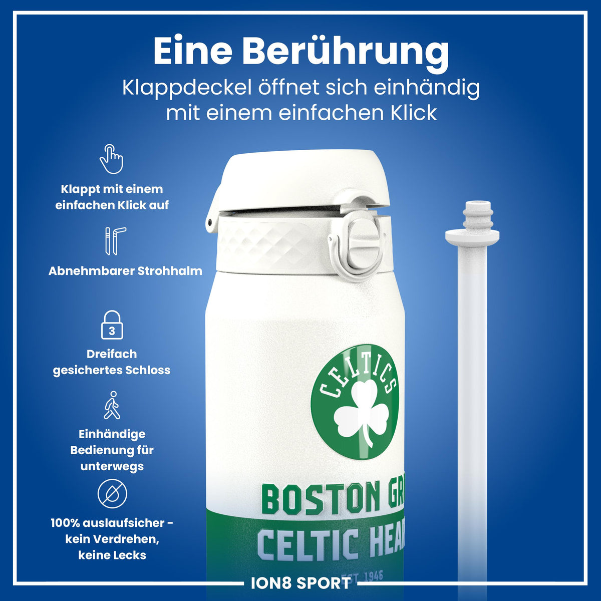 NBA x ION8, Isolierte Edelstahl, Boston Celtics, 750 ml