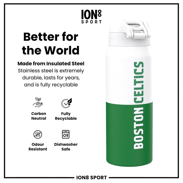 NBA x ION8, Isolierte Stahlflasche, Boston Celtics, 750 ml
