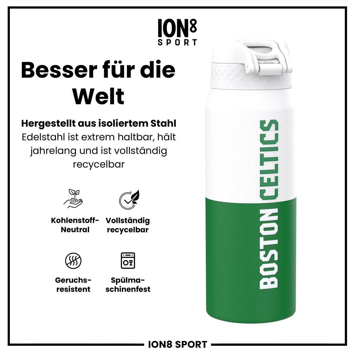 NBA x ION8, Isolierte Edelstahl, Boston Celtics, 750 ml