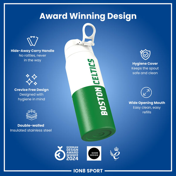 NBA x ION8, Isolierte Stahlflasche, Boston Celtics, 750 ml