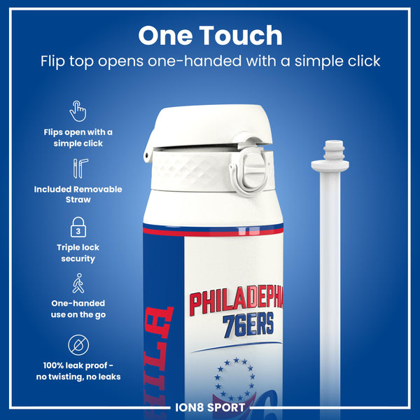 NBA x ION8, Isolierte Stahlflasche, Philadelphia 76ers, 750 ml