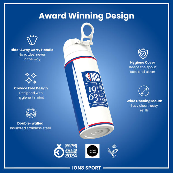 NBA x ION8, Isolierte Stahlflasche, Philadelphia 76ers, 750 ml